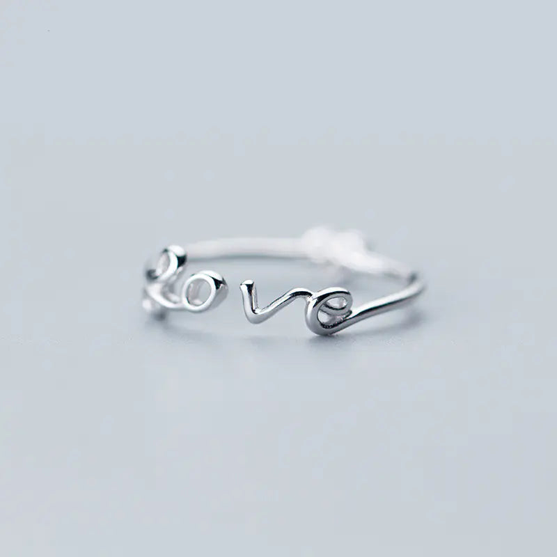 S925 Sterling Silver Heart-shaped LOVE Ring - Ramshackle Shack