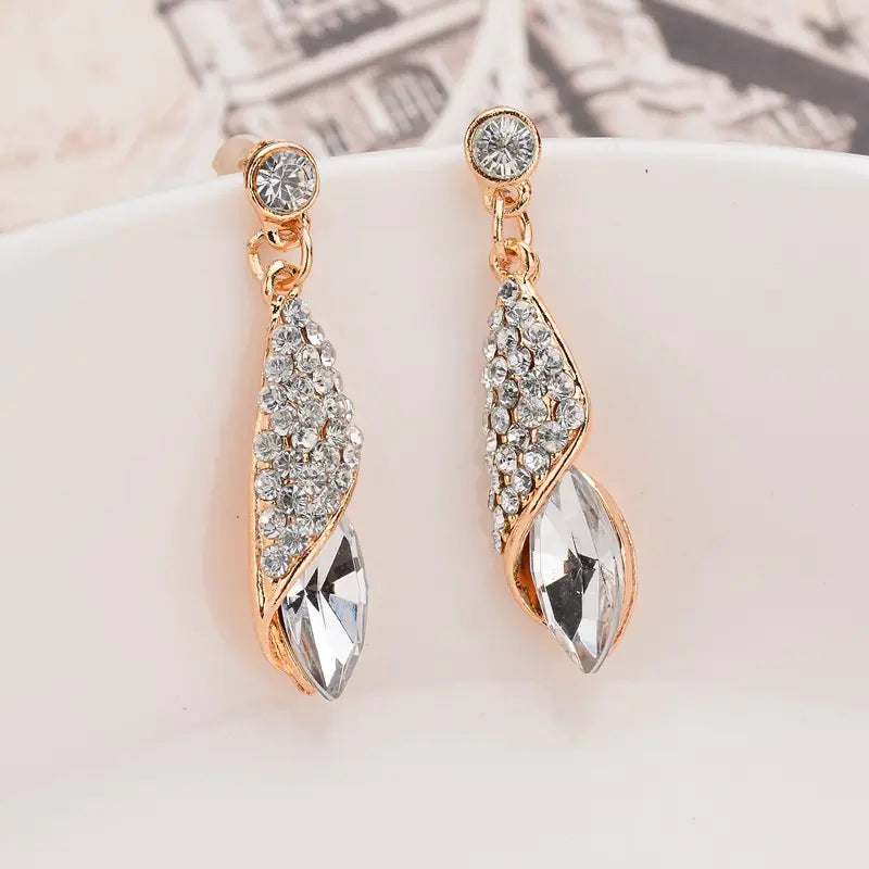 Fashionable Gemstone Glass Drop Earrings (Wholesale) - Ramshackle Shack