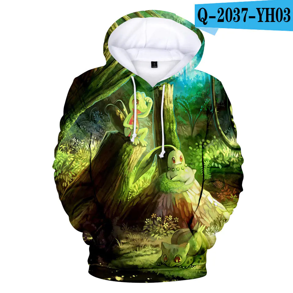 Pokemon Hoodie with Pet Character Print - Ramshackle Shack