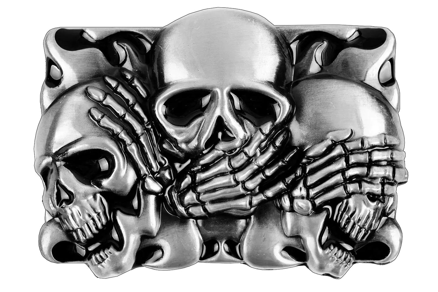 Moranse Belt Buckles Of Ghost Skeleton Pirate Skull Design Cowboy Style (Three Skull Art) - Ramshackle Shack