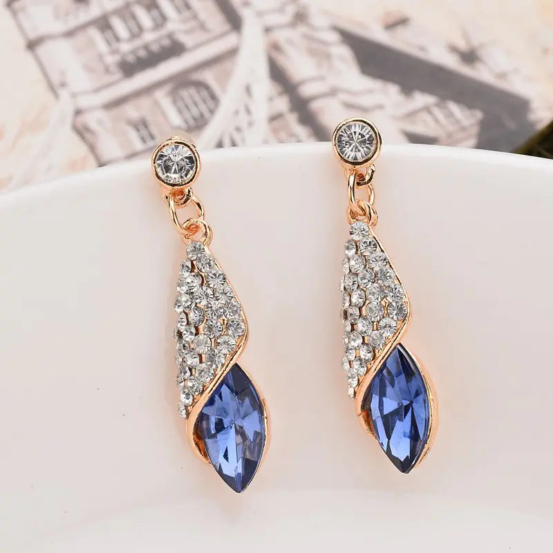 Fashionable Gemstone Glass Drop Earrings (Wholesale) - Ramshackle Shack