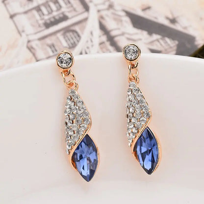 Fashionable Gemstone Glass Drop Earrings (Wholesale) - Ramshackle Shack