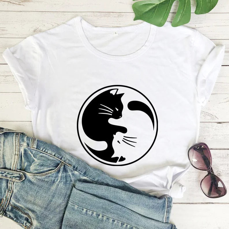 Casual Round Neck Short Sleeve T-Shirt - Digital Print - Ramshackle Shack