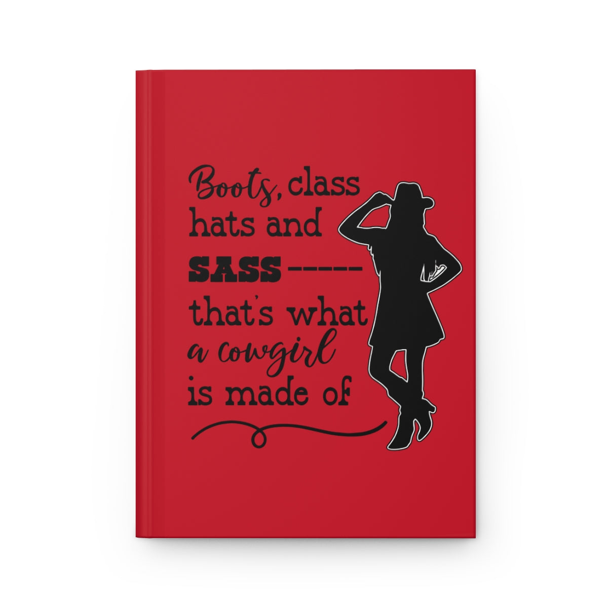Hardcover Cowgirl Journal with boots, hats, and sass design, perfect for note-taking and journaling.