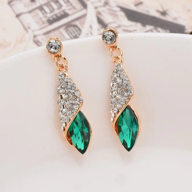 Fashionable Gemstone Glass Drop Earrings (Wholesale) - Ramshackle Shack