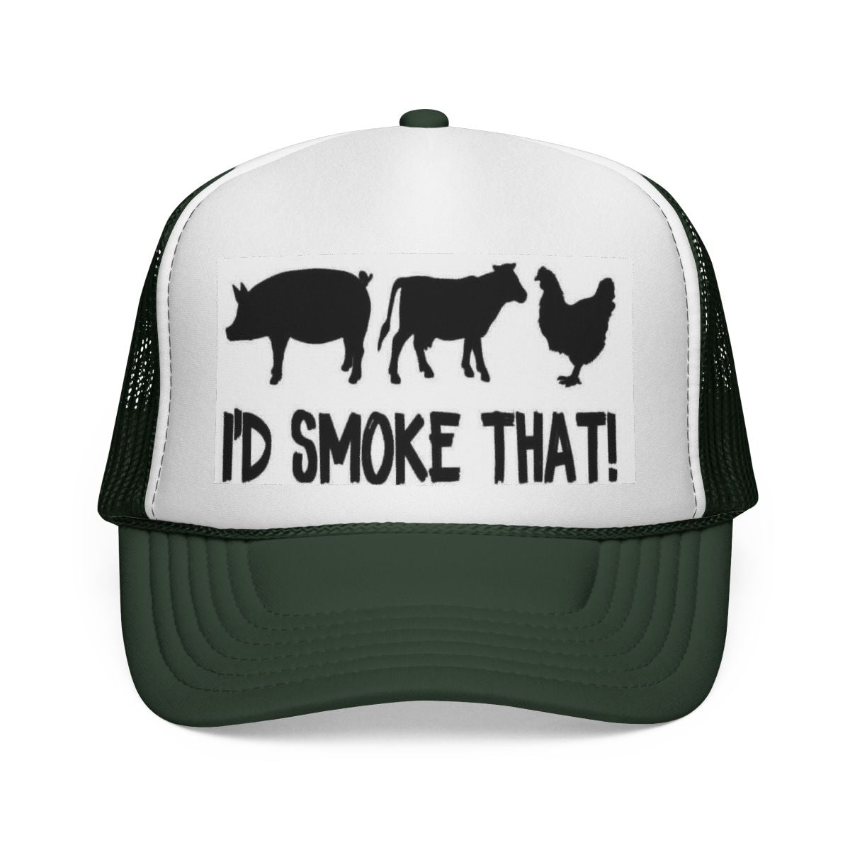 Farm Animal Silhouette Trucker Cap — "I'd Smoke That" Design - Ramshackle Shack
