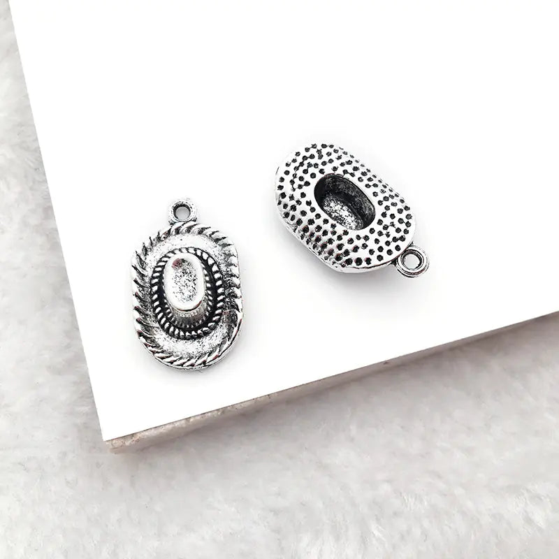 Western Cowboy Hat Cactus Alloy Pendant for DIY Jewelry - Ramshackle Shack