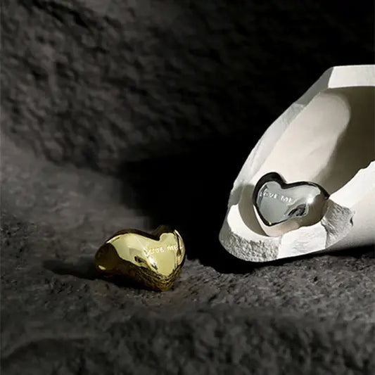 S925 Sterling Silver Simple Heart-Shaped Ring - Ramshackle Shack