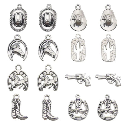 Western Cowboy Hat Cactus Alloy Pendant for DIY Jewelry - Ramshackle Shack