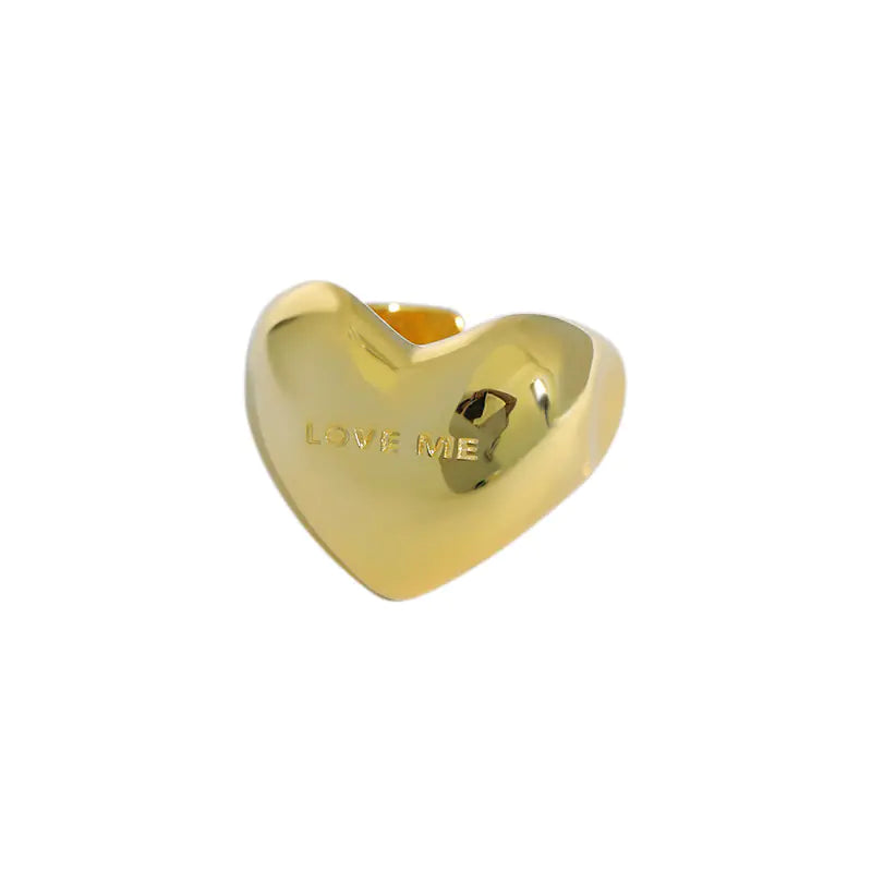 S925 Sterling Silver Simple Heart-Shaped Ring - Ramshackle Shack