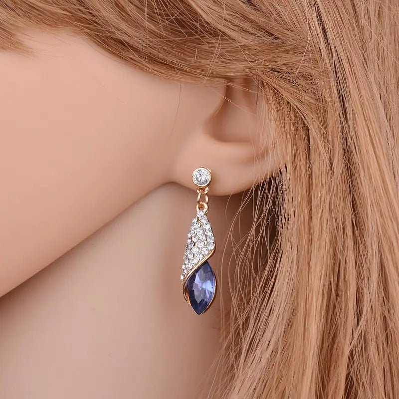 Fashionable Gemstone Glass Drop Earrings (Wholesale) - Ramshackle Shack