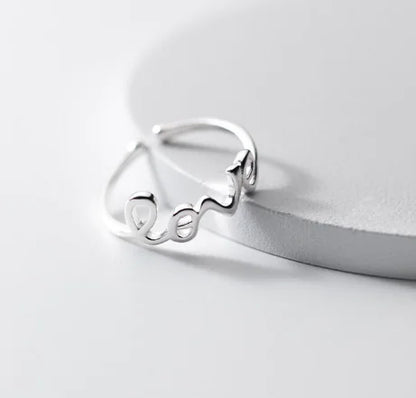 S925 Sterling Silver Heart-shaped LOVE Ring - Ramshackle Shack