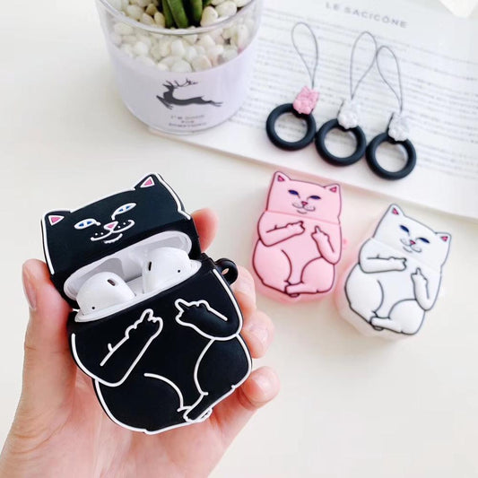 Cartoon Cat AirPods Case - Ramshackle Shack