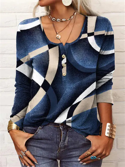 Vintage Casual Loose Long Sleeve Graphic T-Shirt - Ramshackle Shack