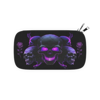 Neon Purple Skull Trio with Roses Passport Wallet - Ramshackle Shack