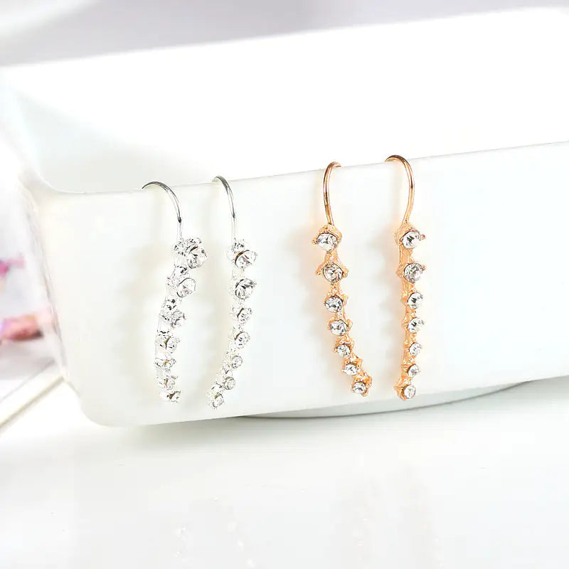7 long rhinestone bridal earrings - Ramshackle Shack