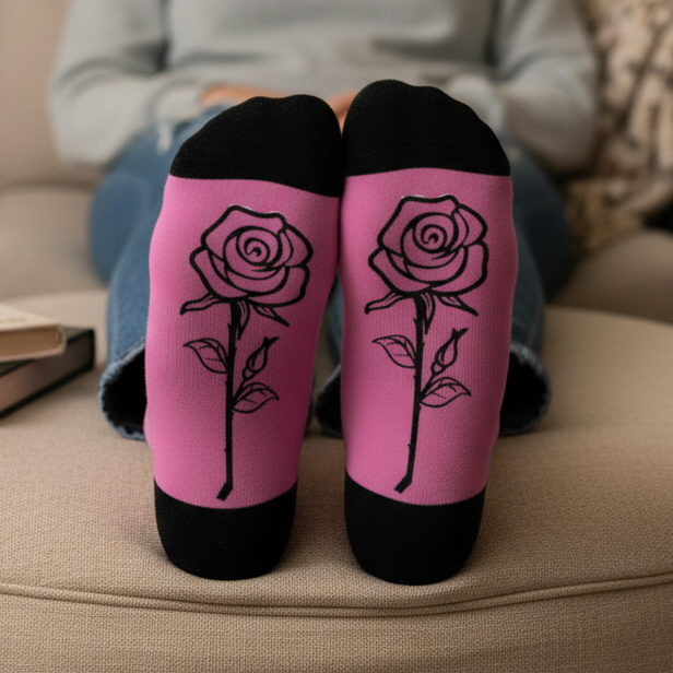 Pink Rose Socks - Lifestyle Photo