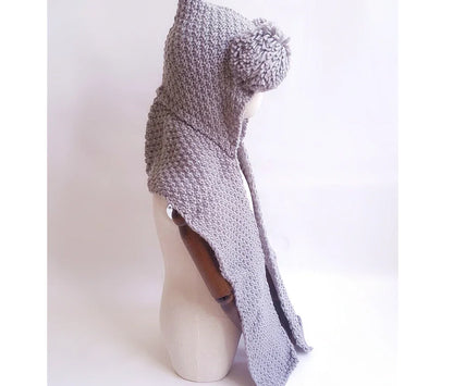 Knitted Beanie with Bear Design - Ramshackle Shack