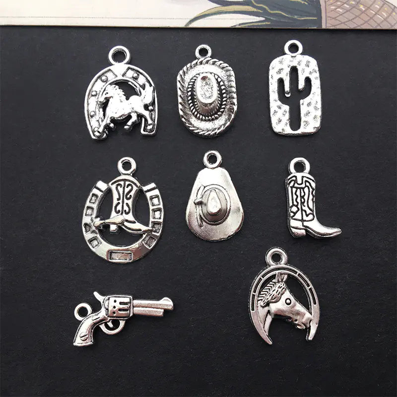 Western Cowboy Hat Cactus Alloy Pendant for DIY Jewelry - Ramshackle Shack