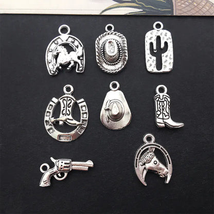 Western Cowboy Hat Cactus Alloy Pendant for DIY Jewelry - Ramshackle Shack