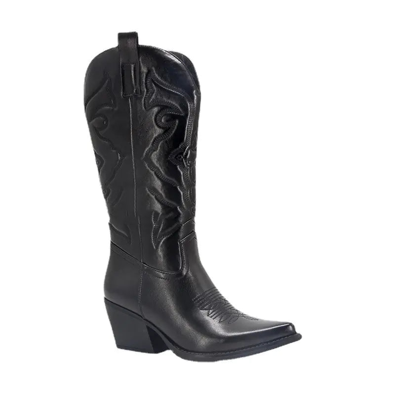 Vintage Women's Chunky Heel High Cowboy Boots - Ramshackle Shack