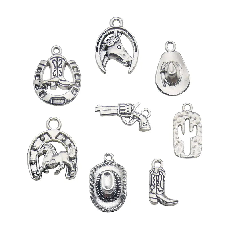 Western Cowboy Hat Cactus Alloy Pendant for DIY Jewelry - Ramshackle Shack